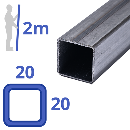 blank vierkante koker 20x20x1,5mm