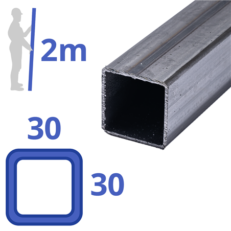 blanke vierkante koker 30x30x1,5mm