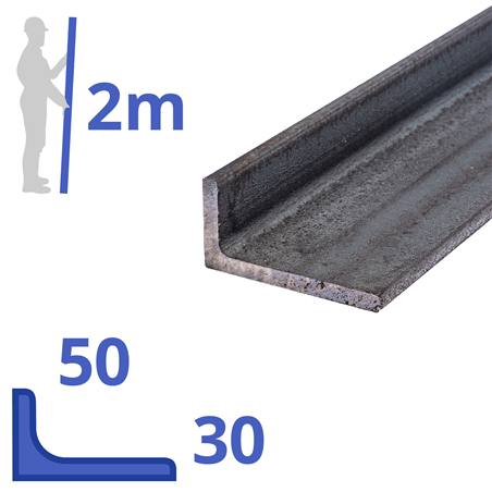 stalen L-profiel 50 x 30 x 5mm