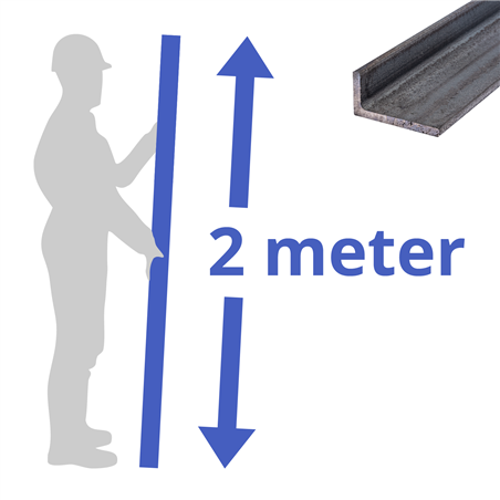 stalen L-profiel 40 x 20 x 3mm