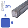 stalen massief vierkant 6x6mm
