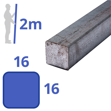stalen massief vierkant 16x16mm